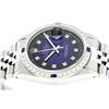 Image 4 : Rolex Mens Stainless Steel Blue Vignette Diamond & Sapphire Datejust Wristwatch
