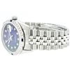 Image 7 : Rolex Mens Stainless Steel Blue Vignette Diamond & Sapphire Datejust Wristwatch