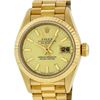 Image 1 : Rolex Ladies 18K Yellow Gold Champagne Index Quickset Datejust President Wristwa