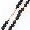 Image 3 : 14k Gold Vintage 8.2mm Red Garnet & 3.9mm Gold Bead Strand 22" Necklace