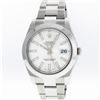 Image 1 : Rolex Mens Stainless Steel White Index 41MM Datejust 2 Wristwatch Oyster Band