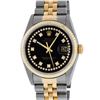Image 2 : Rolex Mens 2 Tone Black VS Diamond 36MM Oyster Perpetual Datejust Wristwatch