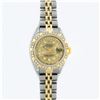 Image 2 : Rolex Ladies 2 Tone Champagne Diamond Lugs & Pyramid Datejust Wristwatch