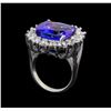 Image 4 : GIA Cert 13.03 ctw Tanzanite and Diamond Ring - 14KT White Gold