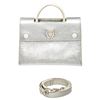 Image 1 : Christian Dior Silver Leather Metallic Medium Handbag