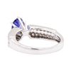 Image 3 : 0.88 ctw Sapphire and Diamond Ring - 18KT White Gold
