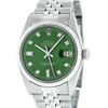 Image 1 : Rolex Mens Stainless Green Diamond 36MM Datejust Wristwatch Oyster Perpetual