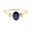 Image 2 : 1.17 ctw Blue Sapphire and Diamond Ring - 14KT Yellow Gold