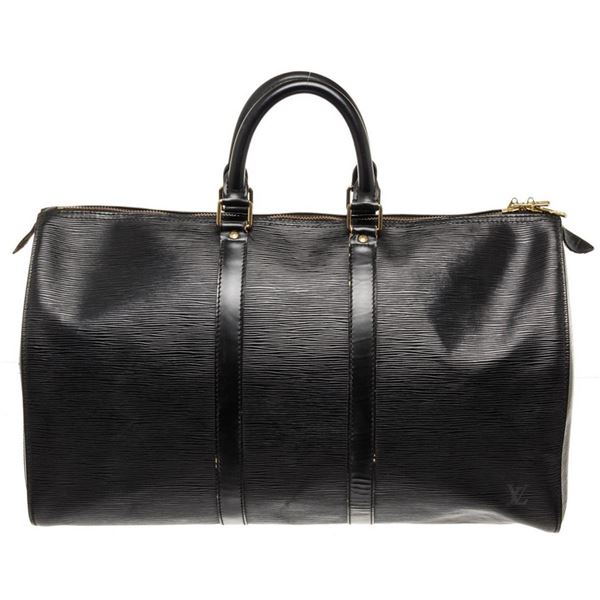 Louis Vuitton Black Epi Leather Keepall 45cm Travel Bag
