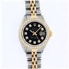 Image 2 : Rolex Ladies 2T 26MM Black Diamond Bezel 1 ctw 18K Yellow Gold Datejust Wristwat