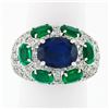 Image 1 : 18k Gold 6.93 ctw GIA & AGL Burma Sapphire Emerald Diamond Cocktail Statement Ri