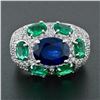 Image 2 : 18k Gold 6.93 ctw GIA & AGL Burma Sapphire Emerald Diamond Cocktail Statement Ri