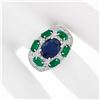 Image 3 : 18k Gold 6.93 ctw GIA & AGL Burma Sapphire Emerald Diamond Cocktail Statement Ri