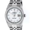 Image 1 : Rolex Mens Stainless Steel MOP Diamond Lugs 36MM Datejust