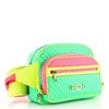 Image 1 : Gucci Green Multicolor Quilted Leather Neon Front Pocket Large Waist Bag