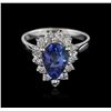 Image 2 : 14KT White Gold 1.66 ctw Tanzanite and Diamond Ring