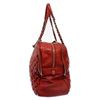 Image 3 : Chanel Red Quilted Lambskin Leather Mademoiselle Bowling Bag