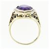Image 8 : Antique Art Deco 14k Gold Custom Marquise Cut Bezel Set Amethyst Solitaire Ring
