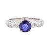 Image 2 : 1.95 ctw Sapphire And Diamond Ring - 18KT White Gold