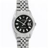 Image 2 : Rolex Mens Stainless Steel Black Baguette Diamond 36MM Datejust Wristwatch