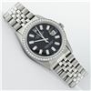 Image 3 : Rolex Mens Stainless Steel Black Baguette Diamond 36MM Datejust Wristwatch