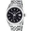 Image 2 : Rolex Mens Stainless Steel Black Index 36mm Oyster Perpetual Datejust Wristwatch