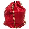 Image 3 : Chanel Red Caviar Leather CC Drawstring Bucket Bag