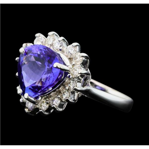 5.25 ctw Tanzanite And Diamond Ring - 14KT White Gold