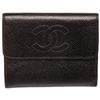 Image 1 : Chanel Black Caviar Leather Travel Line Wallet