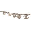 Image 6 : Chanel Silver-tone Metal CC Logo Pearl Charm Bracelet