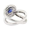 Image 3 : 2.69 ctw Sapphire and Diamond Ring - 18KT White Gold