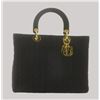 Image 1 : Christian Dior Black Cannage Quilted Nylon Large Lady Dior Bag