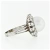 Image 5 : Vintage 18k White Gold 12.7mm South Sea Pearl 2.10 ctw Marquise Diamond Halo Rin