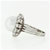 Image 6 : Vintage 18k White Gold 12.7mm South Sea Pearl 2.10 ctw Marquise Diamond Halo Rin