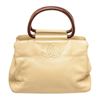 Image 1 : Chanel Beige Canvas Leather CC Top Handle Bag