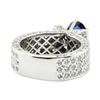 Image 3 : 3.31 ctw Round Brilliant Blue Sapphire And Diamond Ring - 14KT White Gold