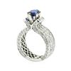 Image 4 : 3.31 ctw Round Brilliant Blue Sapphire And Diamond Ring - 14KT White Gold