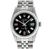 Image 2 : Rolex Mens Stainless Steel 36mm Black Diamond Dial Datejust Wristwatch