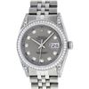 Image 3 : Rolex Mens Stainless Steel Slate Grey Lugs & Diamond Bezel Datejust Wristwatch