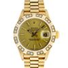 Image 2 : Rolex Ladies 18K Yellow Diamond And Champagne Index President Wristwatch