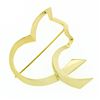 Image 1 : Tiffany & Co. Paloma Picasso Graffiti 18k Yellow Gold Open Cat Ribbon Brooch Pin