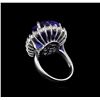 Image 3 : 14KT White Gold GIA Certified 16.98 ctw Tanzanite and Diamond Ring