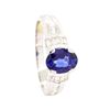 Image 4 : 1.27 ctw Sapphire and Diamond Ring - 18KT White Gold