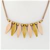 Image 5 : Retro Vintage 14k Rose & Green Gold Snake Link Faceted Marquise Fringe Necklace