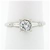 Image 1 : Vintage Solid 14k White Gold .46 ctw Prong Round Diamond Solitaire Engagement Ri