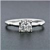 Image 2 : Vintage Solid 14k White Gold .46 ctw Prong Round Diamond Solitaire Engagement Ri