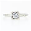 Image 4 : Vintage Solid 14k White Gold .46 ctw Prong Round Diamond Solitaire Engagement Ri
