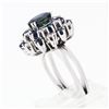 Image 9 : Vintage 18k White Gold 3.15 ctw Oval Sapphire Round Diamond Tiered Cluster Ring