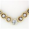 Image 2 : 14K Gold 2.21 ctw Brilliant Diamond Twisted Cable Circle Link 15" Choker Necklac