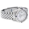 Image 4 : Rolex Mens Stainless Steel MOP Roman 36MM Diamond & Sapphire Datejust Wristwatch